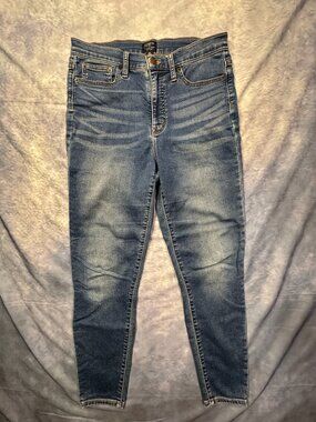 J.Crew 9" High-Rise Skinny Jeans Blue Medium Wash Denim Womens Size28